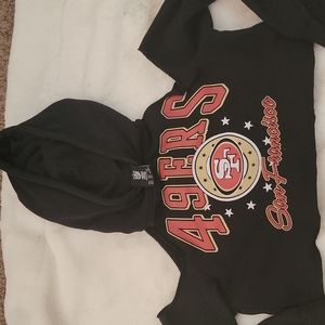 Cold shoulder cropped 49ers hoodie